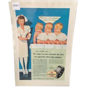 Vintage 1945 General Tire Just Wait Until They’ve Been Around Ad Advertisement